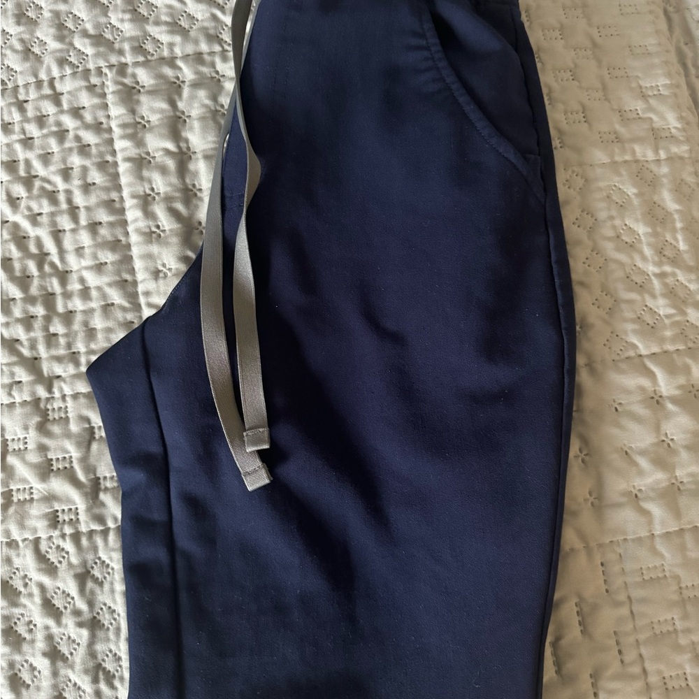 Figs navy blue high waisted